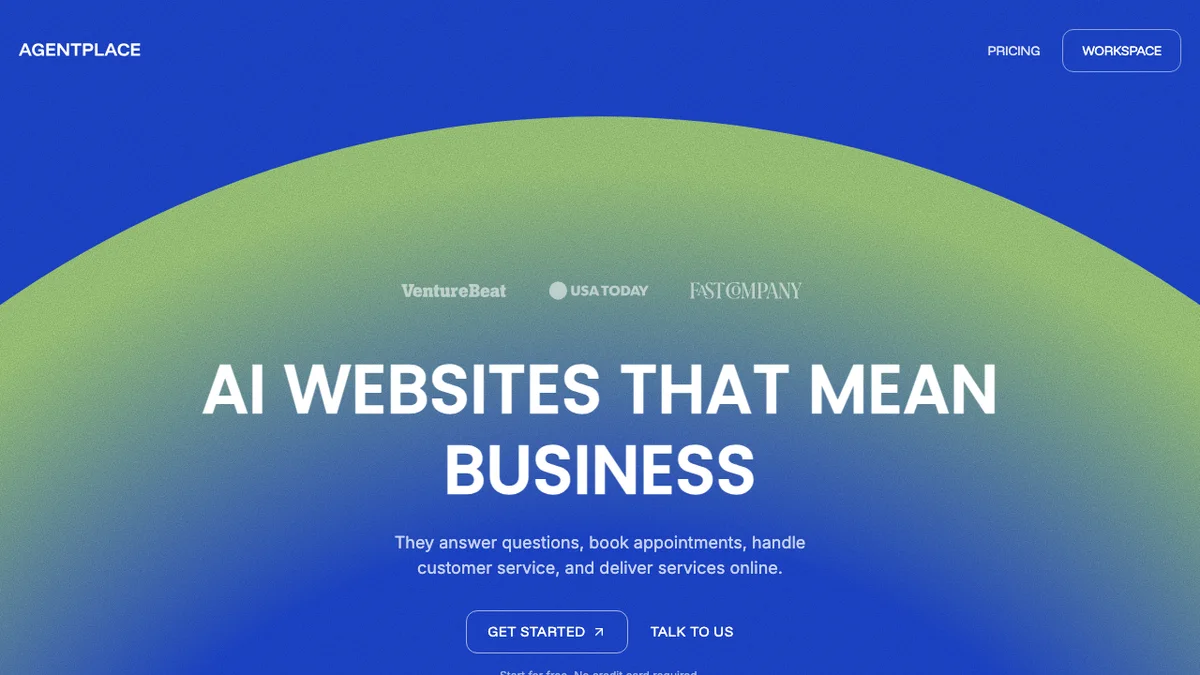 Agentplace homepage screenshot