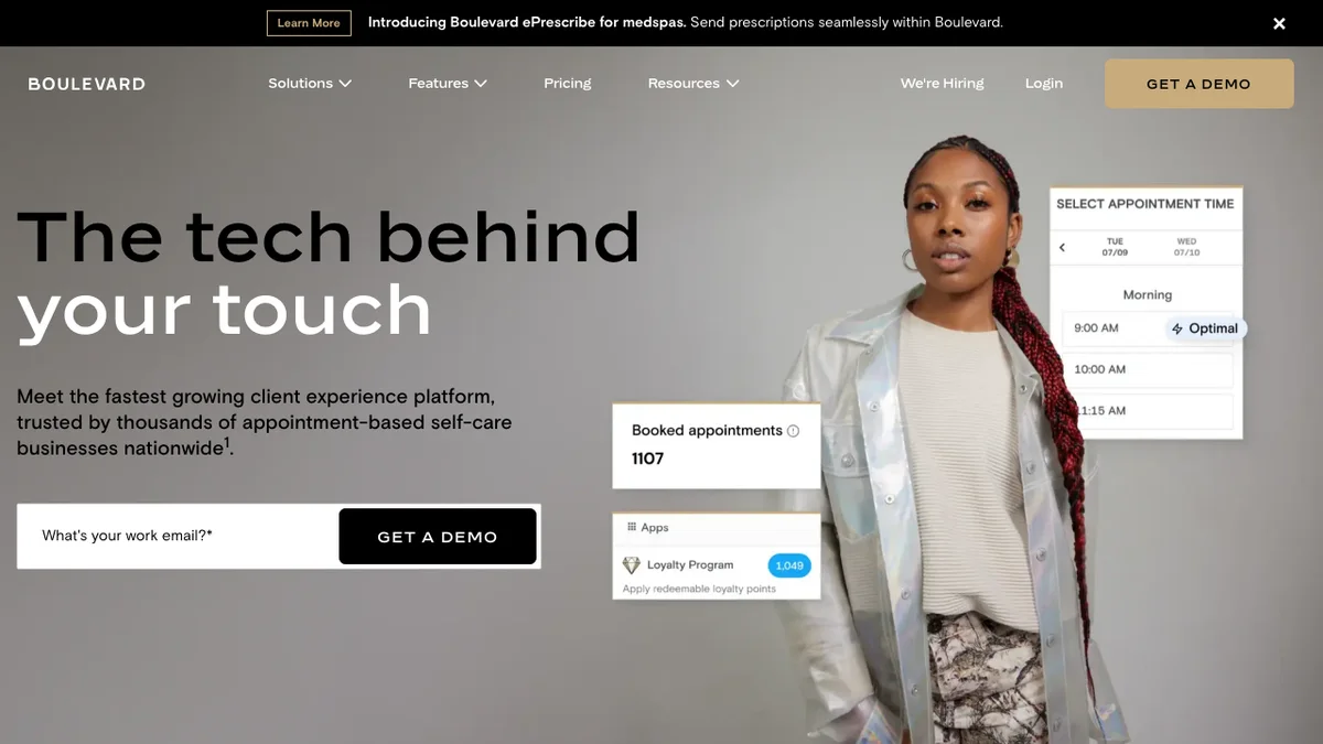 Boulevard homepage screenshot
